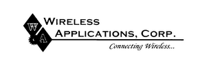 WA WIRELESS APPLICATIONS, CORP. CONNECTING WIRELESS... logo