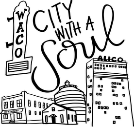 WACO CITY WITH A SOUL THE FINDERY ALICO logo