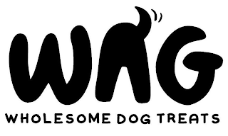 WAG WHOLESOME DOG TREATS logo