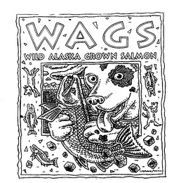 WAGS WILD ALASKA GROWN SALMON logo