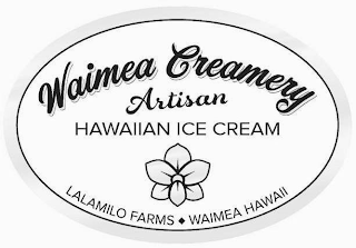 WAIMEA CREAMERY ARTISAN HAWAIIAN ICE CREAM LALAMILO FARMS WAIMEA HAWAII logo