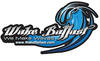 WAKE BALLAST WE MAKE WAVES WWW.WAKEBALLAST.COM logo