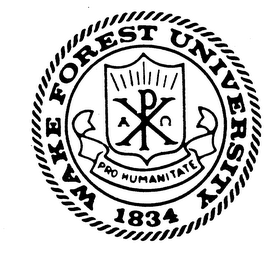 WAKE FOREST UNIVERSITY 1834 PRO HUMANITATE logo