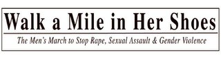 WALK A MILE IN HER SHOES THE MEN'S MARCH TO STOP RAPE, SEXUAL ASSAULT & GENDER VIOLENCE logo