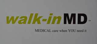 WALK-IN MD MEDICAL CURE WHEN YOU NEED IT logo