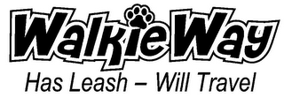 WALKIEWAY HAS LEASH - WILL TRAVEL logo