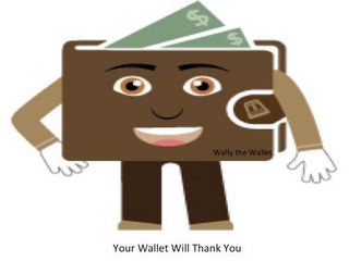 WALLY THE WALLET YOUR WALLET WILL THANK YOU logo