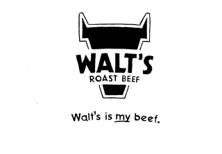 WALT'S ROAST BEEF WALT'S IS MY BEEF. logo