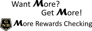 WANT MORE? GET MORE! GNB MORE REWARDS CHECKING logo