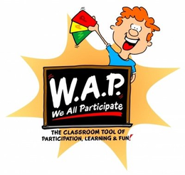 W.A.P. WE ALL PARTICIPATE THE CLASSROOM TOOL OF PARTICIPATION, LEARNING, AND FUN! logo