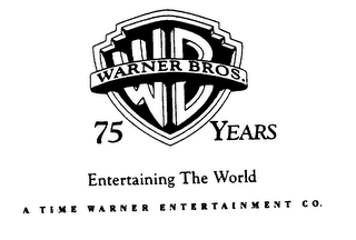 WARNER BROS. WB 75 YEARS ENTERTAINING THE WORLD A TIME WARNER ENTERTAINMENT CO. logo