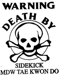 WARNING DEATH BY SIDEKICK MDW TAE KWON DO logo