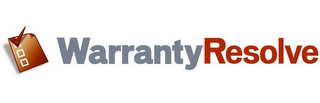 WARRANTYRESOLVE logo