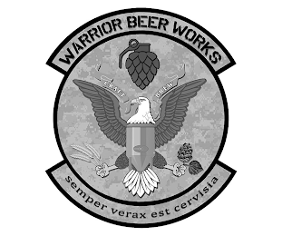 WARRIOR BEER WORKS CRAFT BREW SEMPER VERAX EST CERVISIA logo