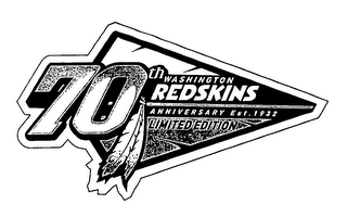 WASHINGTON REDSKINS 70TH ANNIVERSARY EST. 1932 LIMITED EDITION logo
