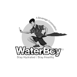 WATERBOY STAY HYDRATED | STAY HEALTHY A BEVERAGE CORPORATION logo