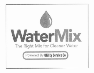 WATERMIX THE RIGHT MIX FOR CLEANER WATER POWERED BY UTILITY SERVICE CO. logo