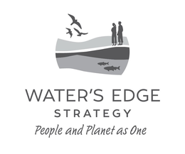 WATER'S EDGE STRATEGY PEOPLE AND PLANET AS ONE logo