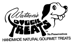 WATSON'S DOGGIE TREATS NO PRESERVATIVES HANDMADE NATURAL GOURMET TREATS logo