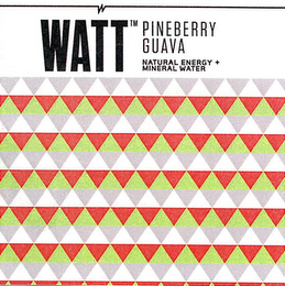 WATT TM PINEBERRY GUAVA NATURAL ENERGY + MINERAL WATER logo