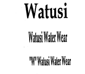 WATUSI WATUSI WATER WEAR "W" WATUSI WATER WEAR logo