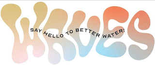 WAVES SAY HELLO TO BETTER WATER! logo