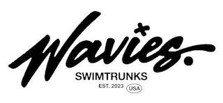 WAVIES. SWIMTRUNKS EST. 2023 USA logo