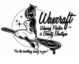 WAXCRAFT WAXING PARLOR & BEAUTY BOUTIQUE 'FOR THE BEWITCHING BEAUTY IN YOU!' logo