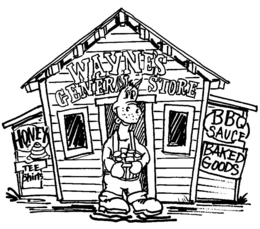 WAYNE'S GENERAL STORE HONEY TEE SHIRTS BBQ SAUCE BAKED GOODS logo