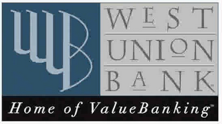 WB WEST UNION BANK HOME OF VALUEBANKING logo