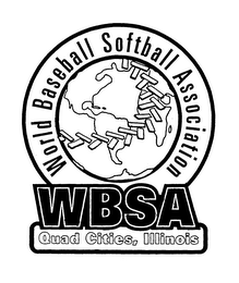 WBSA WORLD BASEBALL SOFTBALL ASSOCIATION QUAD CITIES, ILLINOIS logo