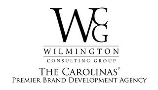 WCG WILMINGTON CONSULTING GROUP THE CAROLINAS' PREMIER BRAND DEVELOPMENT AGENCY logo