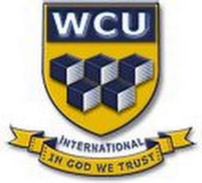 WCU INTERNATIONAL IN GOD WE TRUST logo