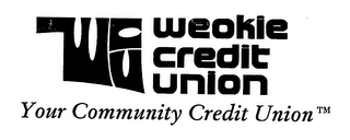 WCU WEOKIE CREDIT UNION YOUR COMMUNITY CREDIT UNION logo