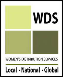 WDS WOMEN'S DISTRIBUTION SERVICES· LOCAL NATIONAL· GLOBAL logo