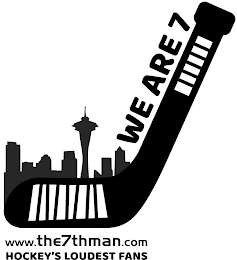 WE ARE 7 WWW.THE7THMAN.COM HOCKEY'S LOUDEST FANS logo