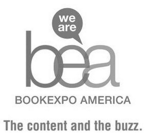 WE ARE BEA BOOKEXPO AMERICA THE CONTENT AND THE BUZZ logo
