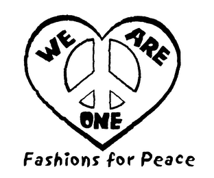 WE ARE ONE FASHIONS FOR PEACE logo