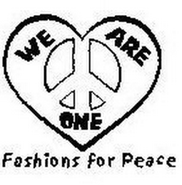 WE ARE ONE FASHIONS FOR PEACE logo