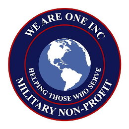 WE ARE ONE INC MILITARY NON-PROFIT HELPING THOSE WHO SERVE logo