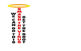 WE CAN DO THIS SMASH THE VIRUS GET THE SHOT logo