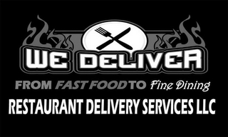 WE DELIVER FROM FAST FOOD TO FINE DINING RESTAURANT DELIVERY SERVICES LLC logo