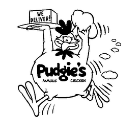 WE DELIVER! PUDGIE'S FAMOUS CHICKEN logo