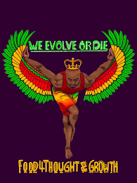 WE EVOLVE OR DIE FOOD 4 THOUGHT & GROWTH logo