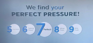 WE FIND YOUR PERFECT PRESSURE! 5 HO HUM 6 GETTING CLOSER 7 PERFECT! 8 WHOA THERE 9 HOLY OUCH logo