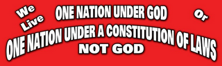 WE LIVE ONE NATION UNDER GOD OR ONE NATION UNDER A CONSTITUTION OF LAWS NOT GOD logo