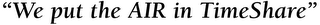 "WE PUT THE AIR IN TIMESHARE" logo