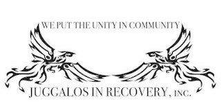 WE PUT THE UNITY IN COMMUNITY JUGGALOS IN RECOVERY, INC. logo