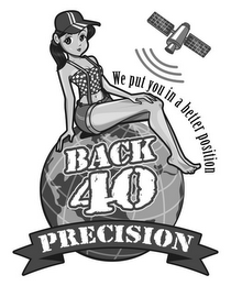 WE PUT YOU IN A BETTER POSITION BACK 40 PRECISION logo