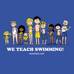 WE TEACH SWIMMING! SWIM BARB.COM logo